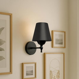Opviq Lámpara de Pared Negra con Cuerpo de Metal